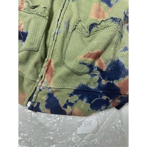 Apple Green Los Angeles Tie Dye Hooded Jacket Full Zip Cotton Size M See Notes - Picture 11 of 11